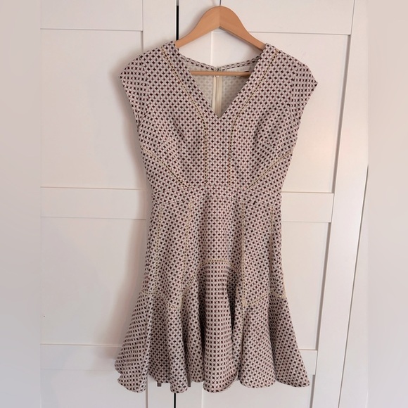 Anthropologie San & Soni Cross Stitch Wool Flounce Fit & Flare Dress Size XS - Picture 6 of 8